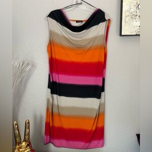 Monari Multicolor Stripe Dress. Monari is German Designer. CA Size 12 Fit US 10.